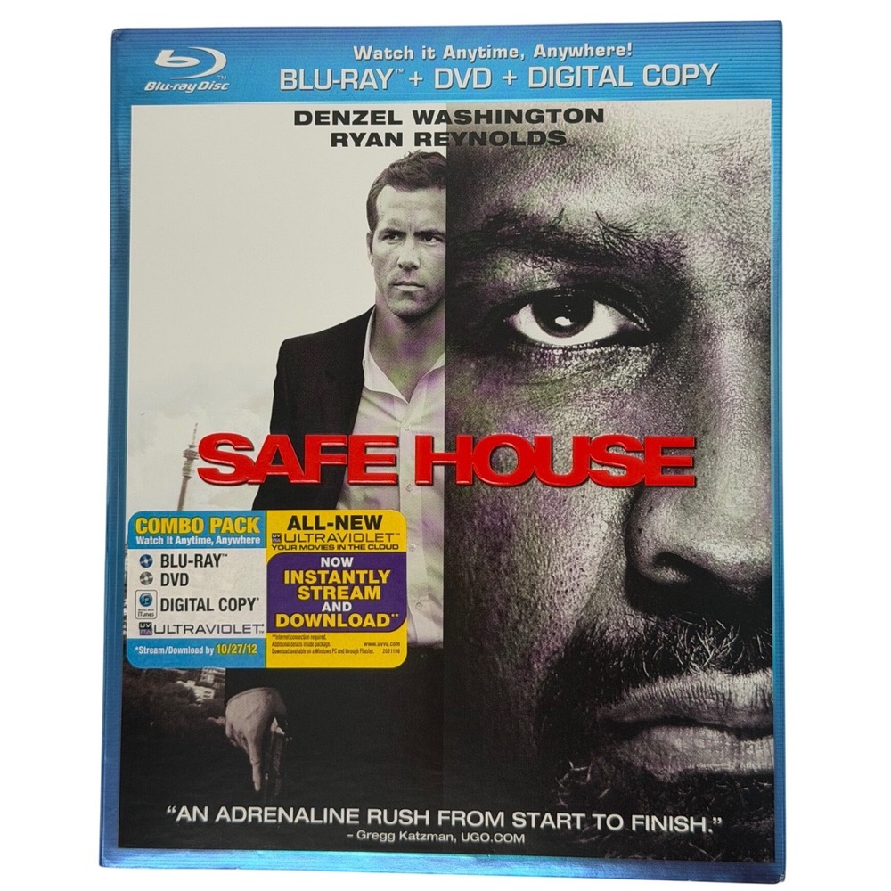 Safe House Blu-ray DVD Combo Denzel Washington Ryan Reynolds Action Movie 13-120